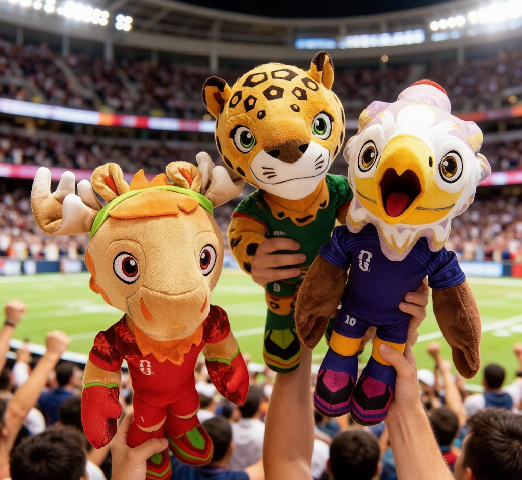 2026 World Cup Mascot Plush - Eagle, Jaguar & Moose Doll
