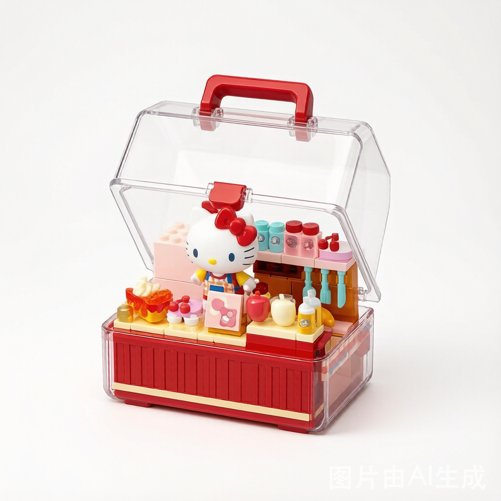 AREAX Sanrio Hello Kitty Fruity Store Building Blocks - Cute Assembly Toy Set