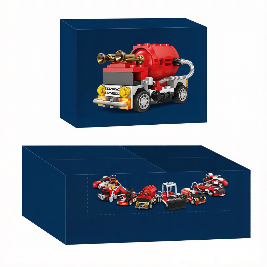 Fire Truck & Police Car Building Blocks Set - 8-in-1 Combo Assembly Toy