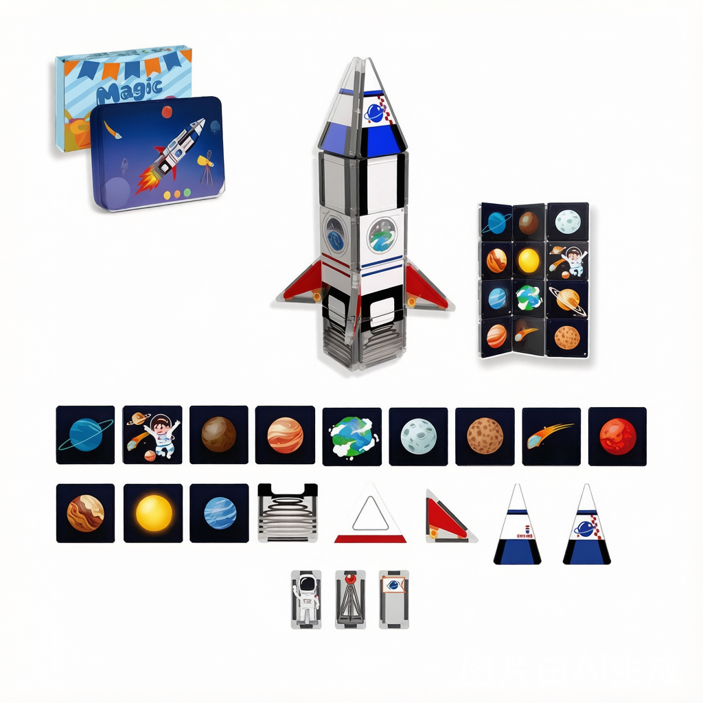 Magnetic Dinosaur Building Blocks - Mini Travel Toddler Tile Set