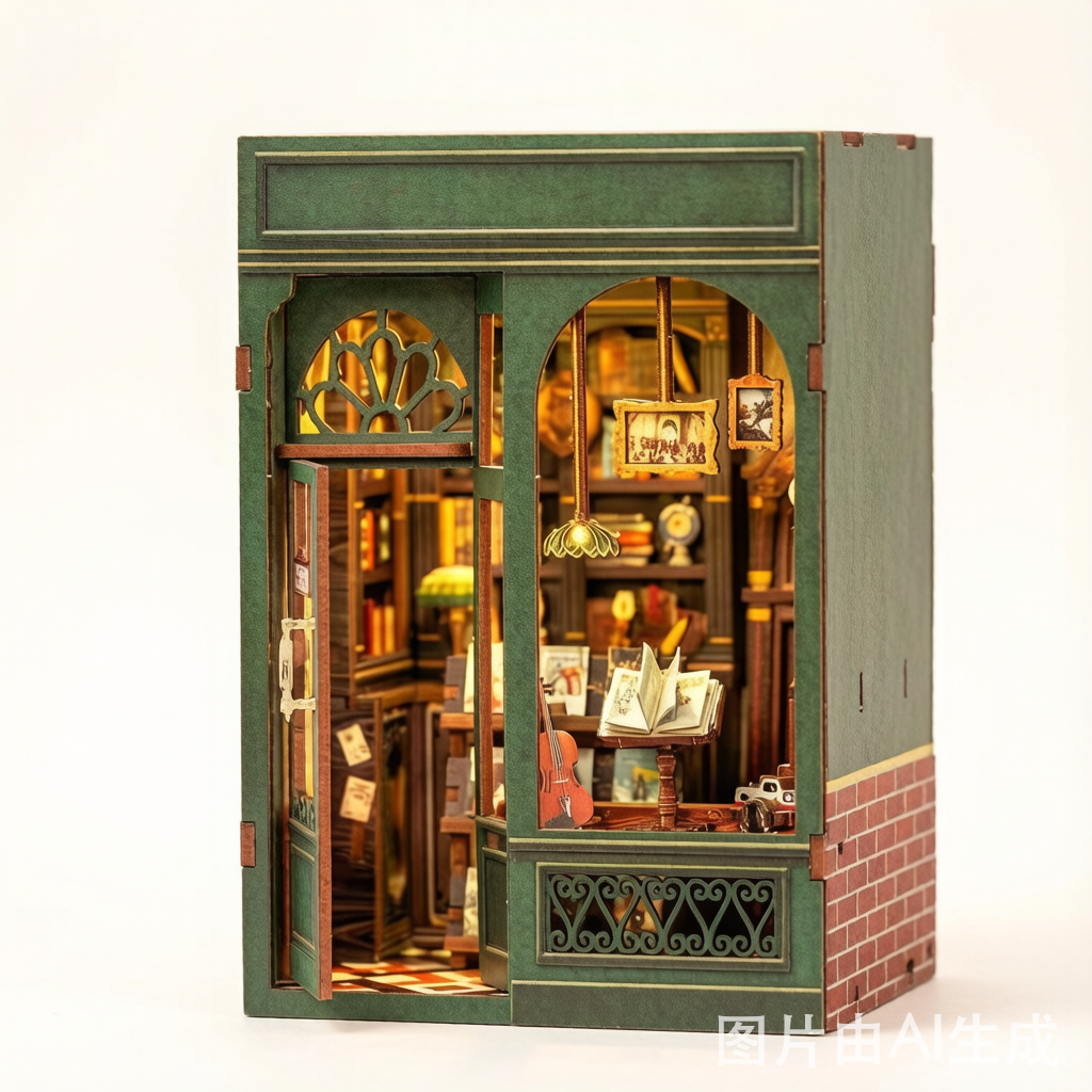CuteBee DIY Owl Bookstore Miniature House - Handcrafted Dollhouse Kit