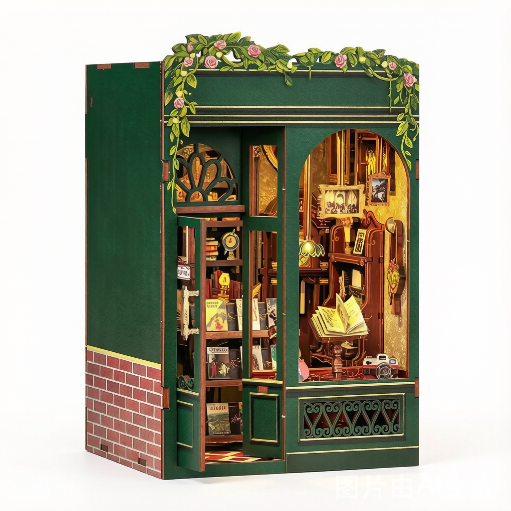 CuteBee DIY Owl Bookstore Miniature House - Handcrafted Dollhouse Kit