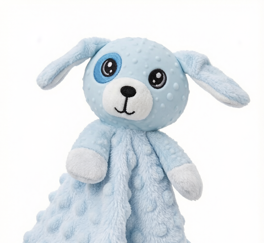 Baby Animal Comfort Blanket - Silicone Teether Soothing Plush