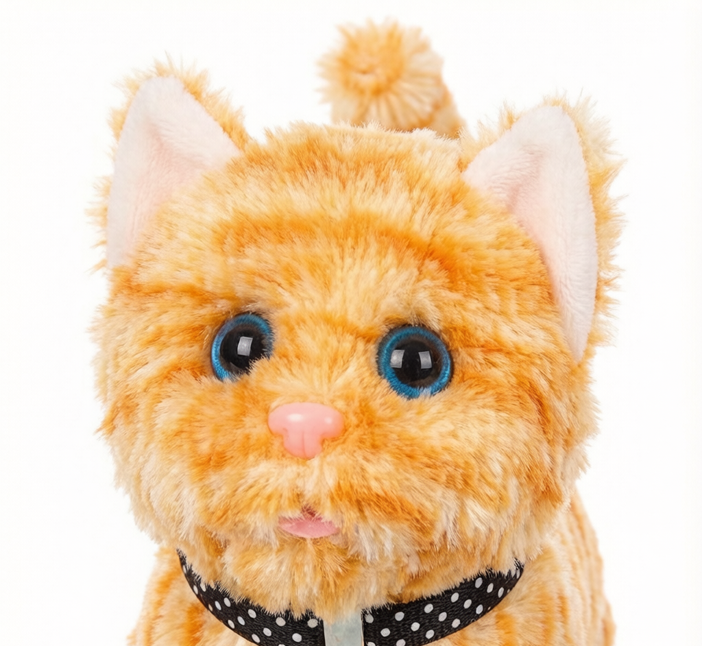 Electric Wagging Cat Toy - Interactive Plush Kitten