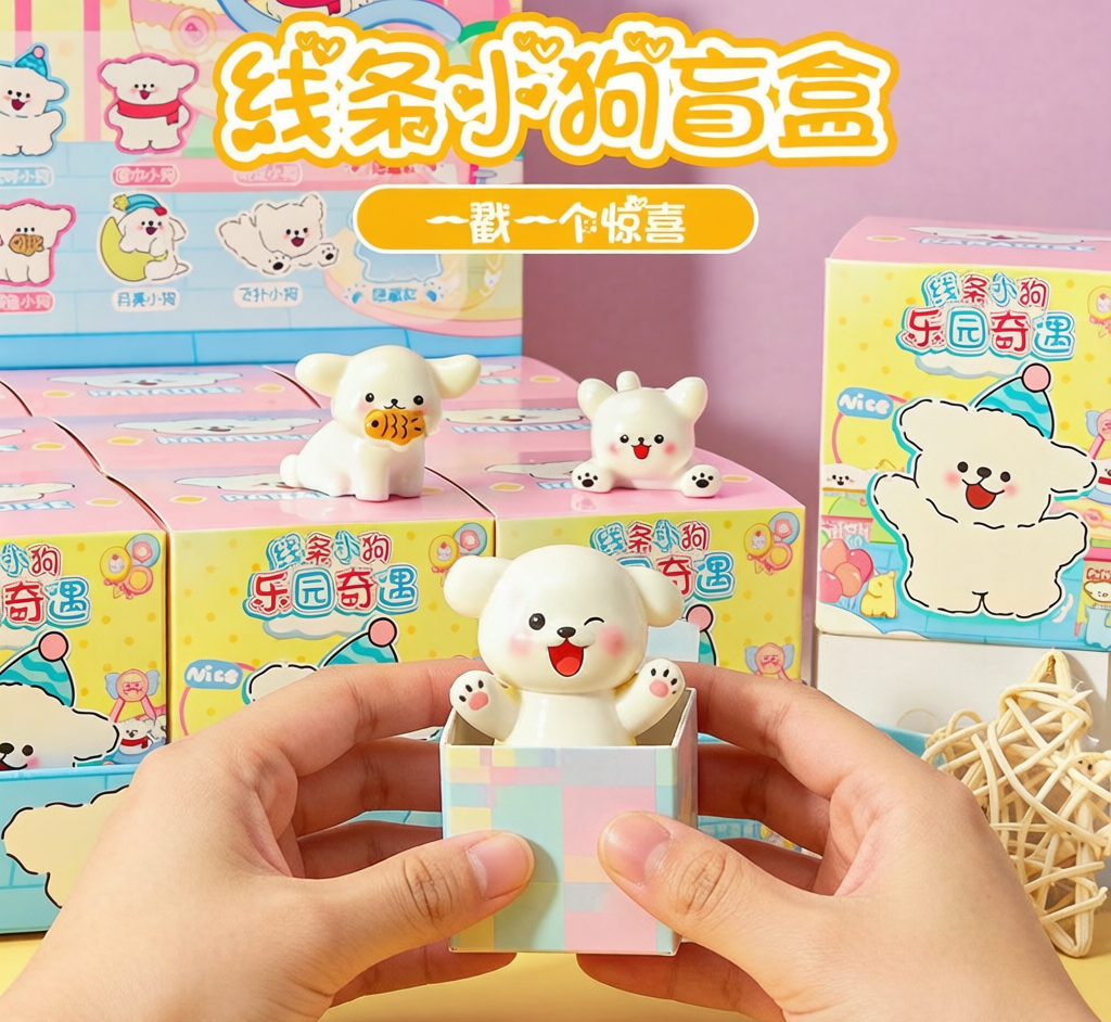 Line-Drawing Puppy Blind Box - Surprise Mini Figure Toy