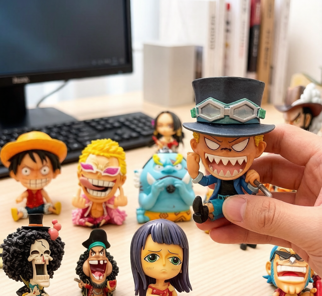 One Piece Figure Set - Luffy, Zoro & Ace Collectible Ornaments