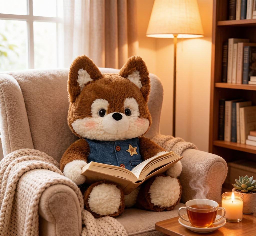 Healing Forest Animal Plush - Cozy Sweater Fox, Bear & Sheep