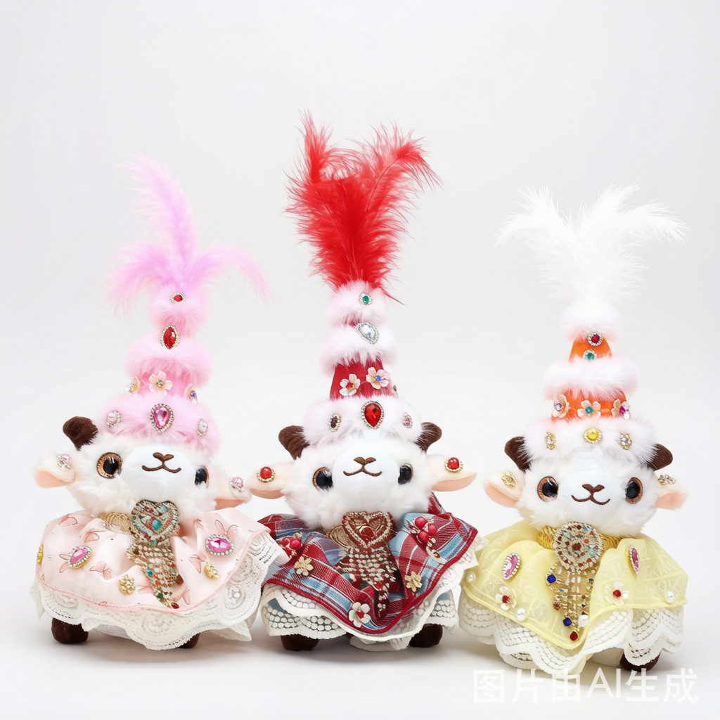 Handmade Xinjiang Lamb Plush Bag Pendant - Cute Charm