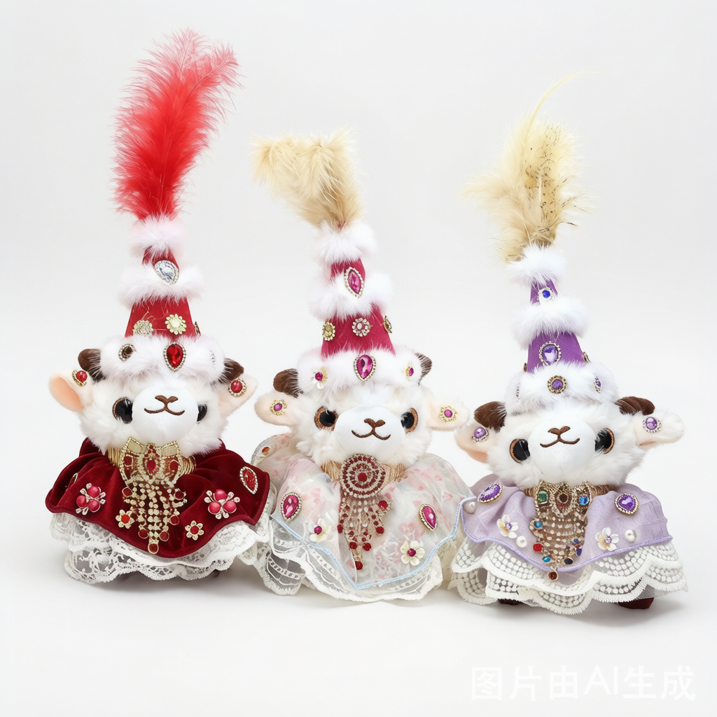 Handmade Xinjiang Lamb Plush Bag Pendant - Cute Charm