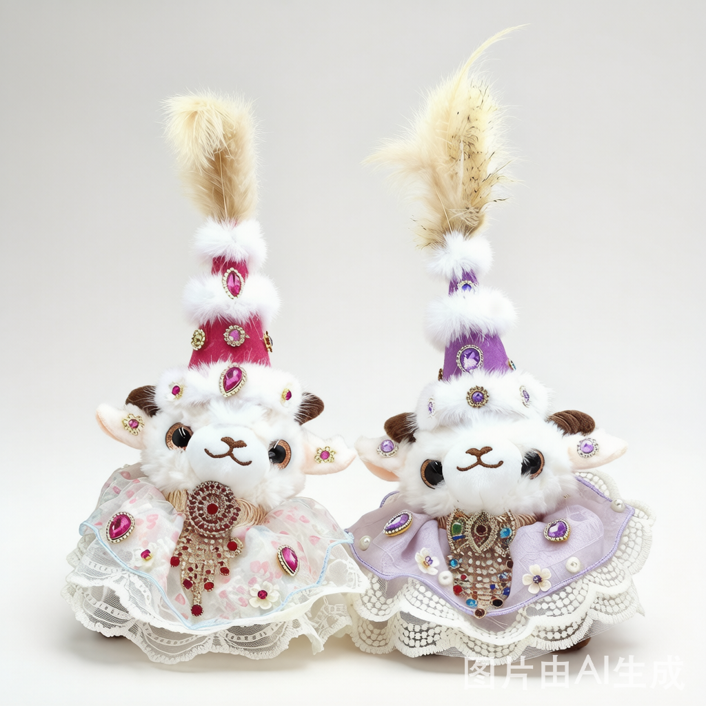 Handmade Xinjiang Lamb Plush Bag Pendant - Cute Charm
