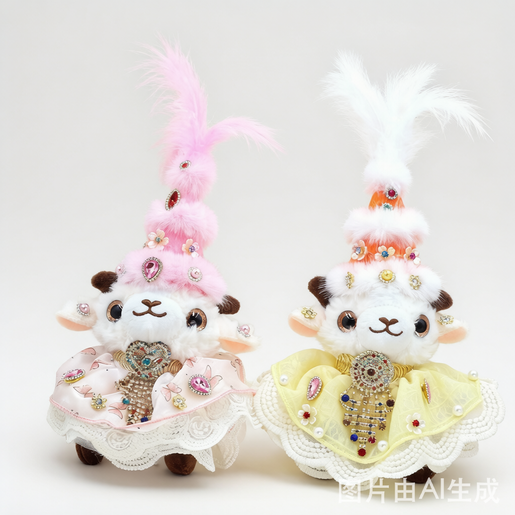 Handmade Xinjiang Lamb Plush Bag Pendant - Cute Charm