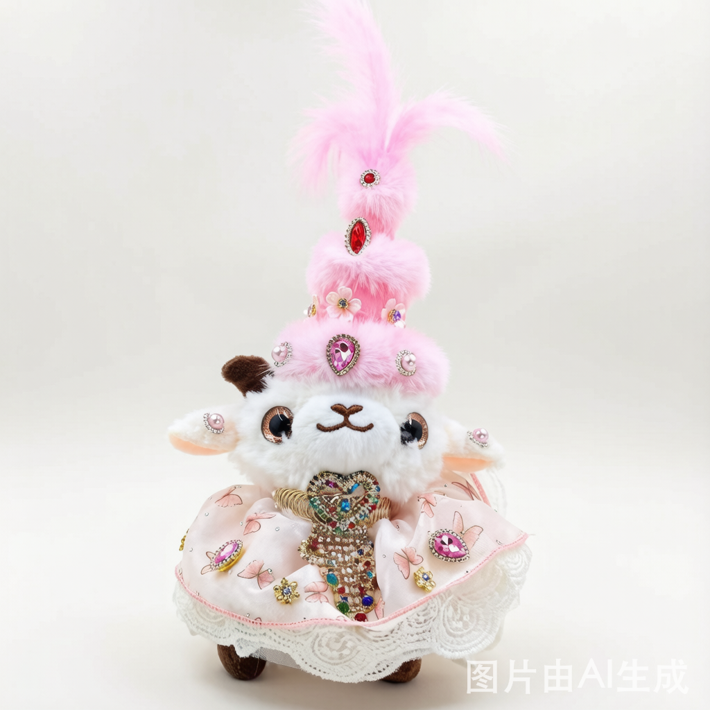 Handmade Xinjiang Lamb Plush Bag Pendant - Cute Charm