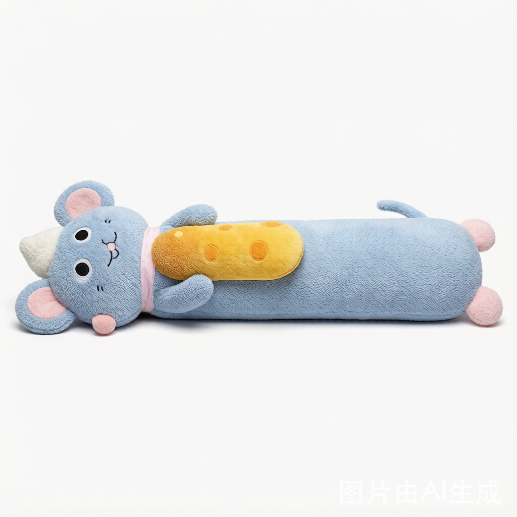 Chef Mouse Plush Long Pillow - Soft Washable Cushion
