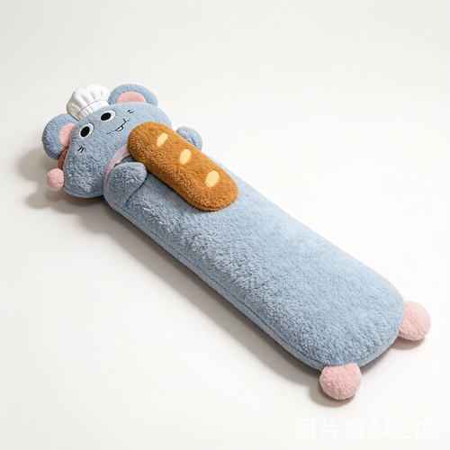 Chef Mouse Plush Long Pillow - Soft Washable Cushion