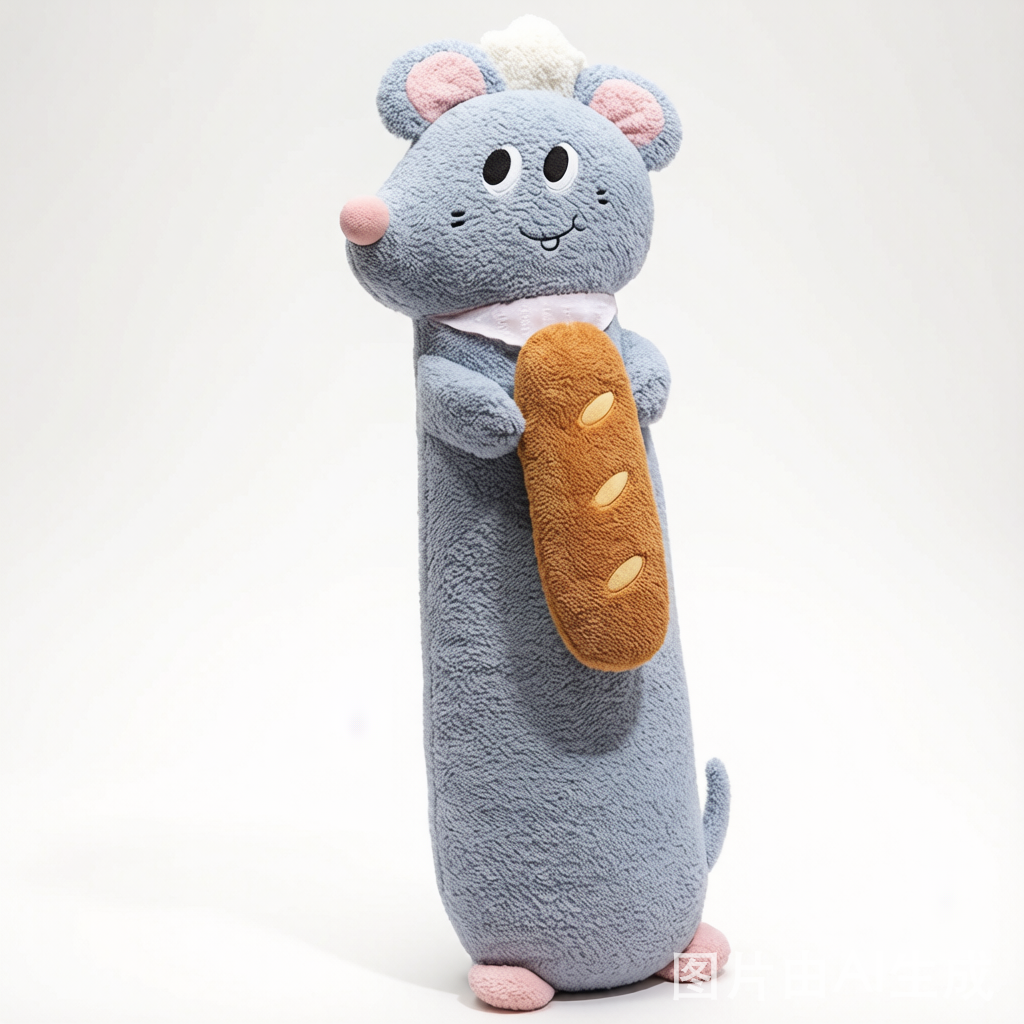 Chef Mouse Plush Long Pillow - Soft Washable Cushion