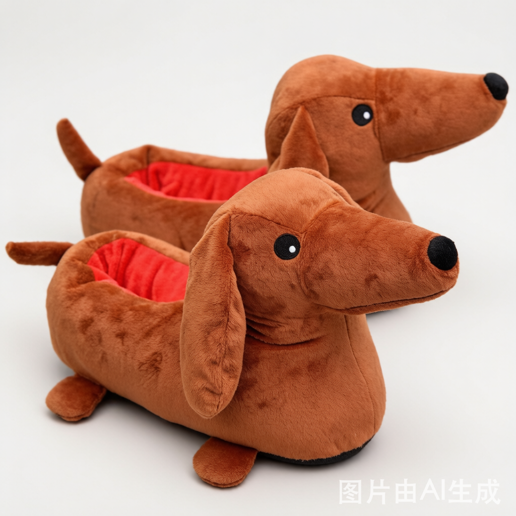 Dachshund Plush Slippers - Cozy Winter Home Shoes