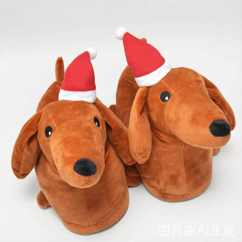 Dachshund Plush Slippers - Cozy Winter Home Shoes