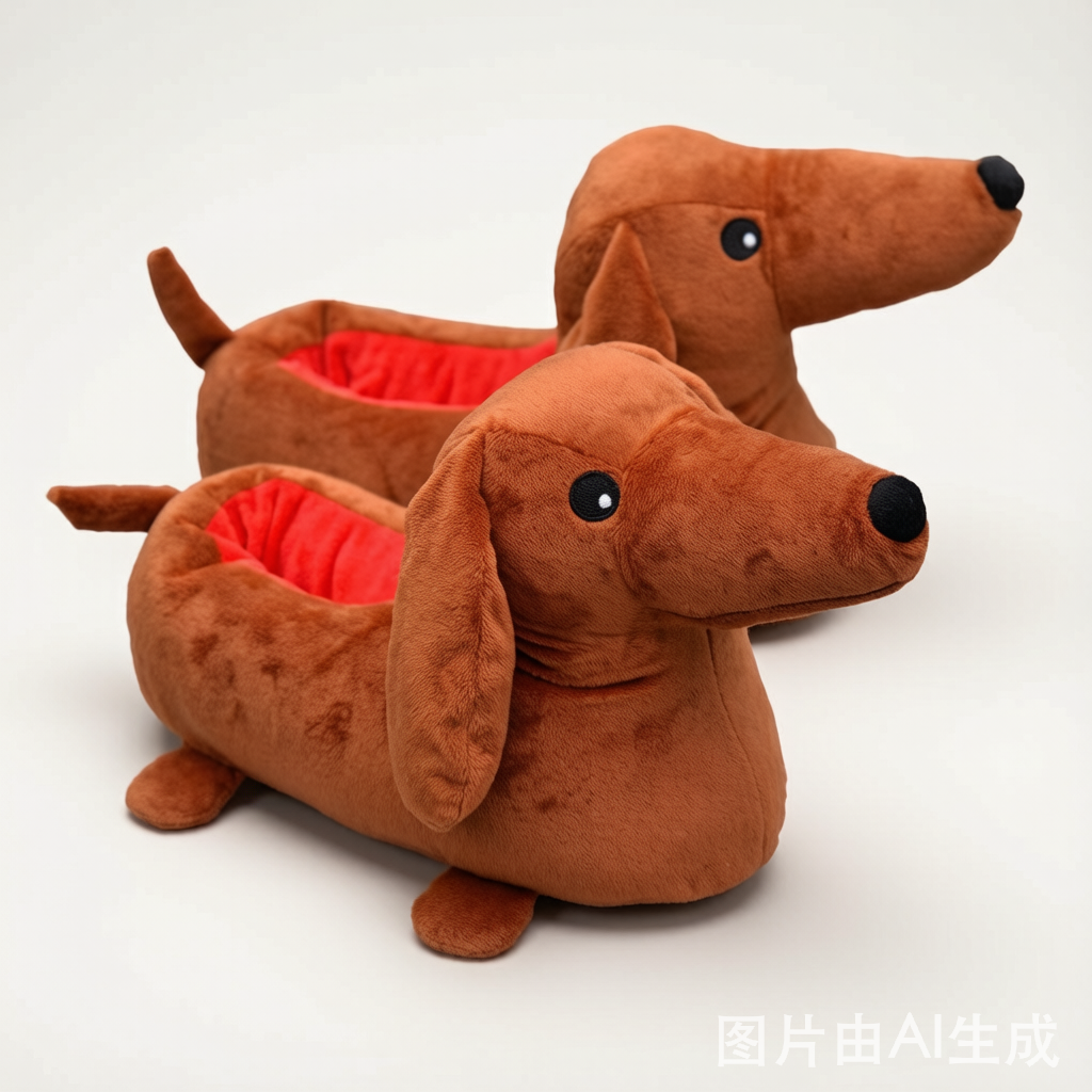 Dachshund Plush Slippers - Cozy Winter Home Shoes
