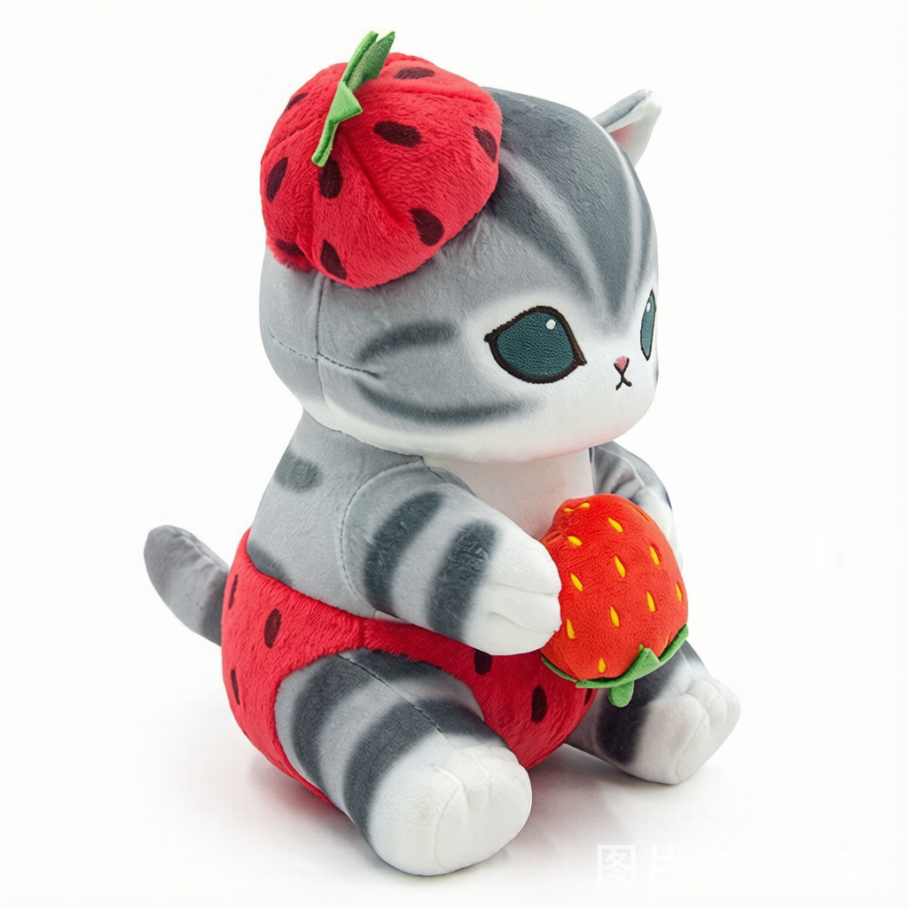 Fruit Theme Cat Plush Pillow - Soft Cuddle Cushion