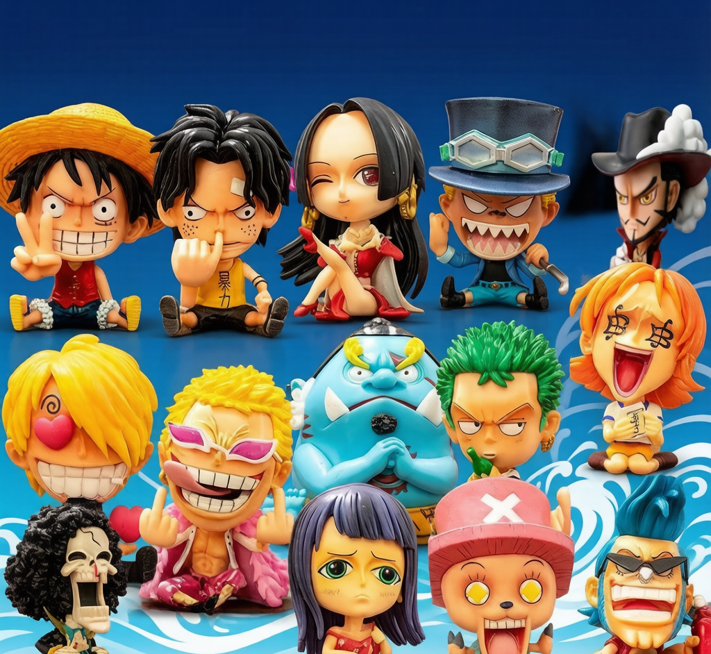 One Piece Figure Set - Luffy, Zoro & Ace Collectible Ornaments