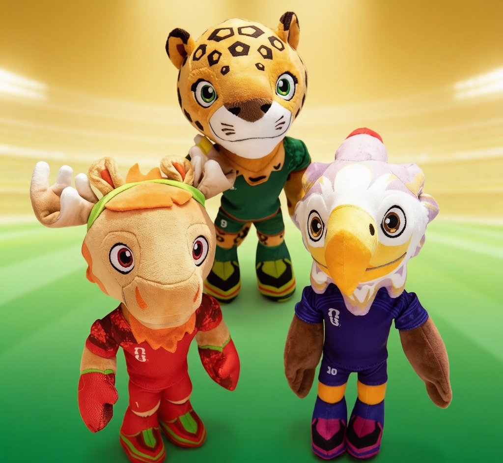 2026 World Cup Mascot Plush - Eagle, Jaguar & Moose Doll