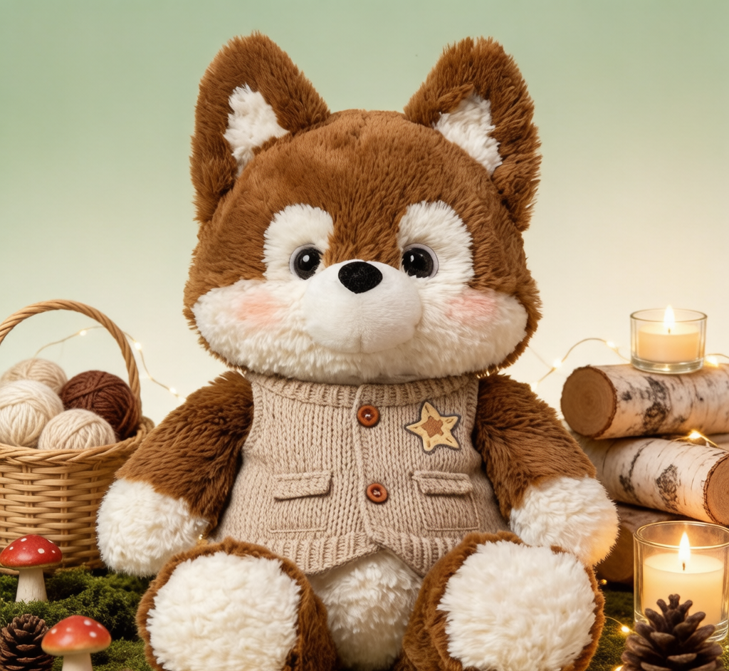 Healing Forest Animal Plush - Cozy Sweater Fox, Bear & Sheep