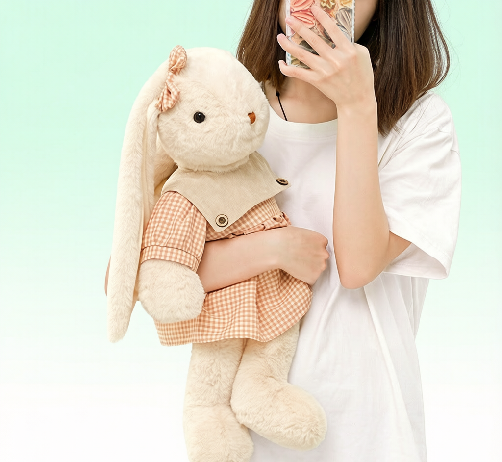 Lily Rabbit Plush - Long-Eared Comfort Doll & Sleeping Pillow