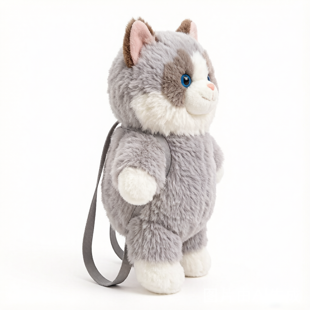 Plush Cat Backpack Doll - Cute Shoulder Toy Bag