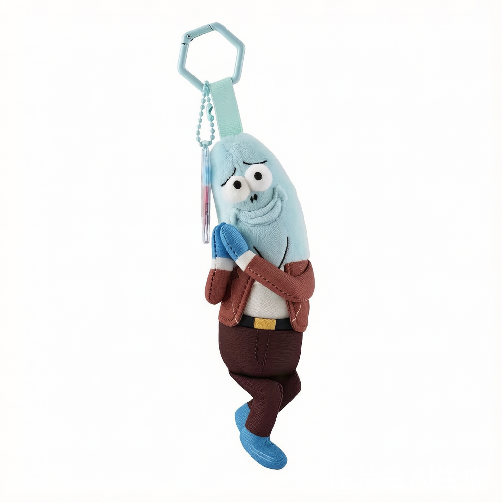 Bikini Bottom Fish Plush Keychain - SpongeBob-Inspired Pendant