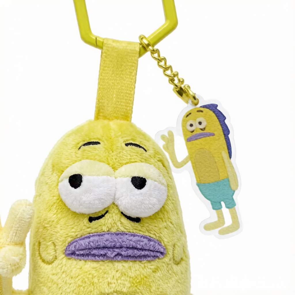 Bikini Bottom Fish Plush Keychain - SpongeBob-Inspired Pendant
