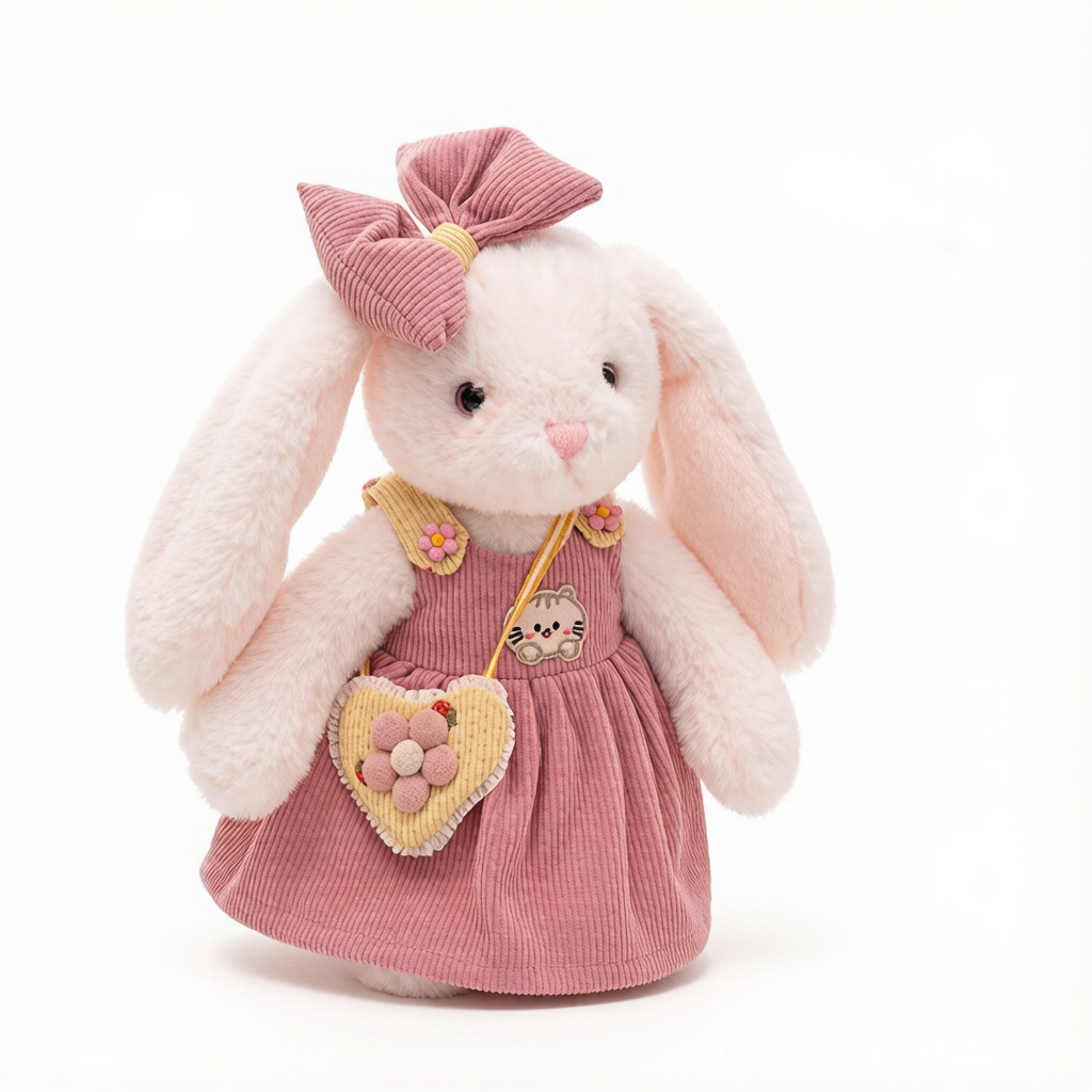 Dressed Long-Ear Rabbit Plush - Cozy Comfort Doll
