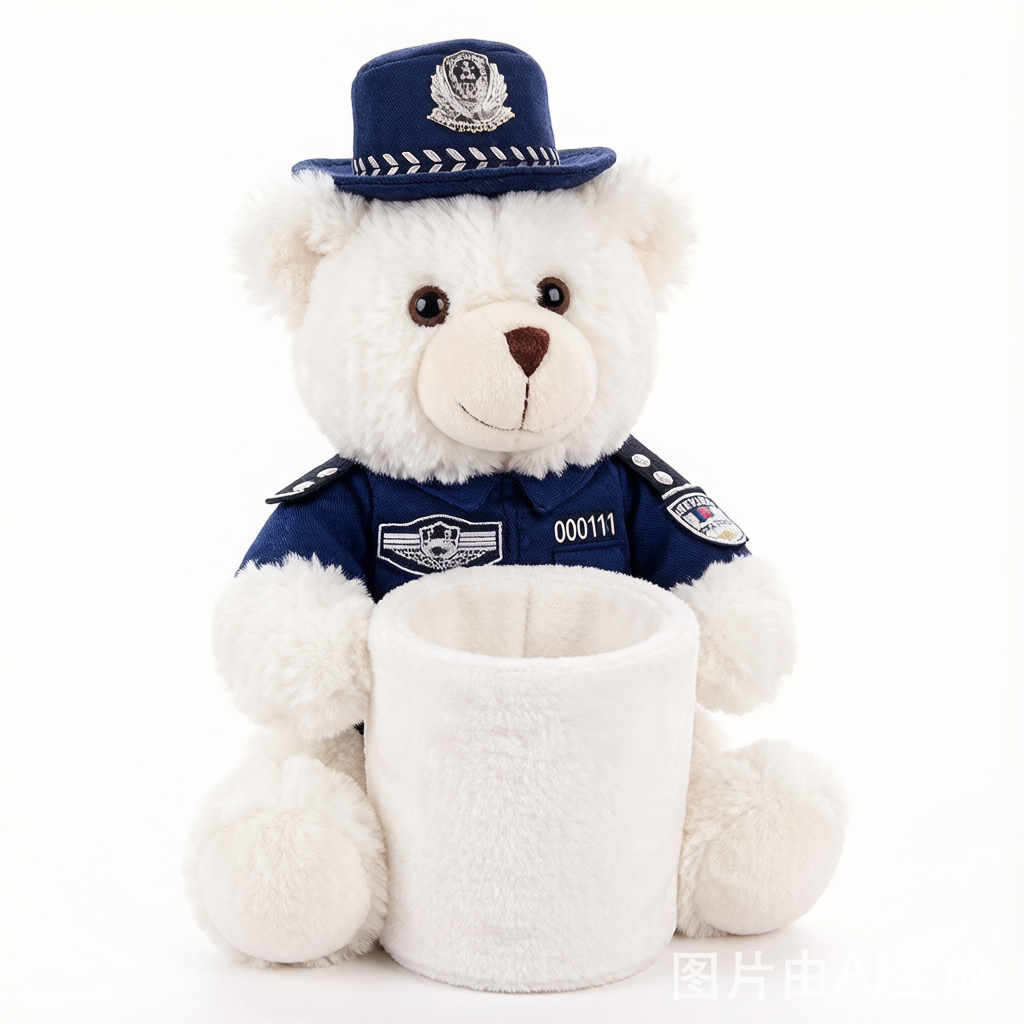 Police Bear Pen Holder Plush - Desk Organizer Buddy