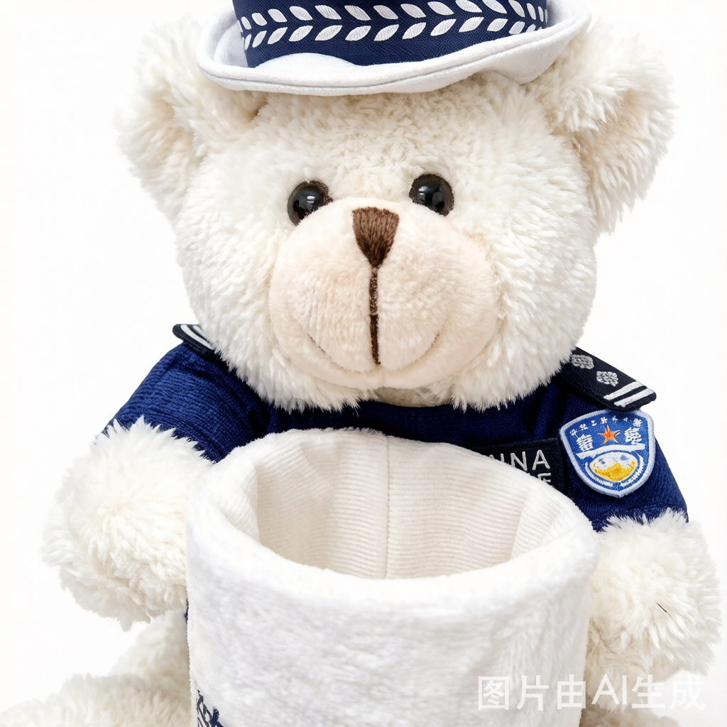 Police Bear Pen Holder Plush - Desk Organizer Buddy