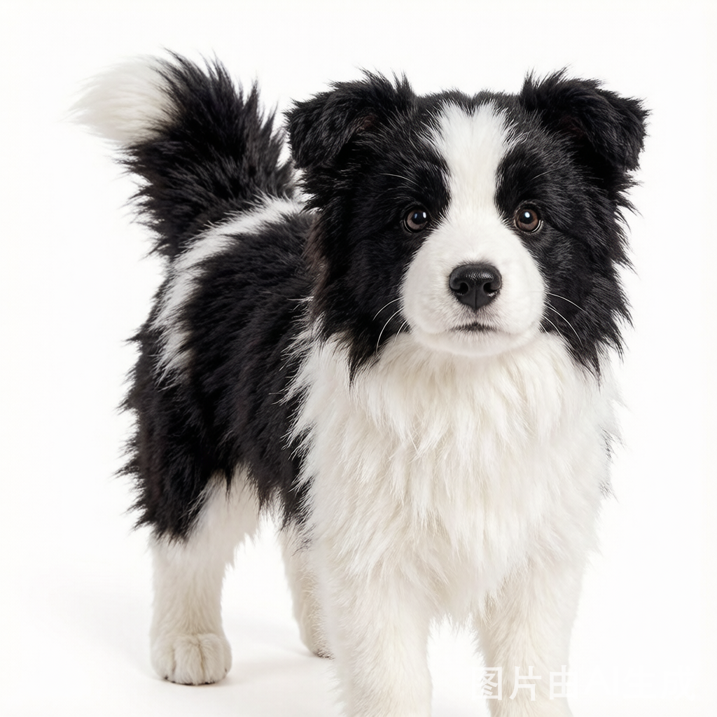 Realistic Border Collie Plush Dog - Standing Simulation Toy