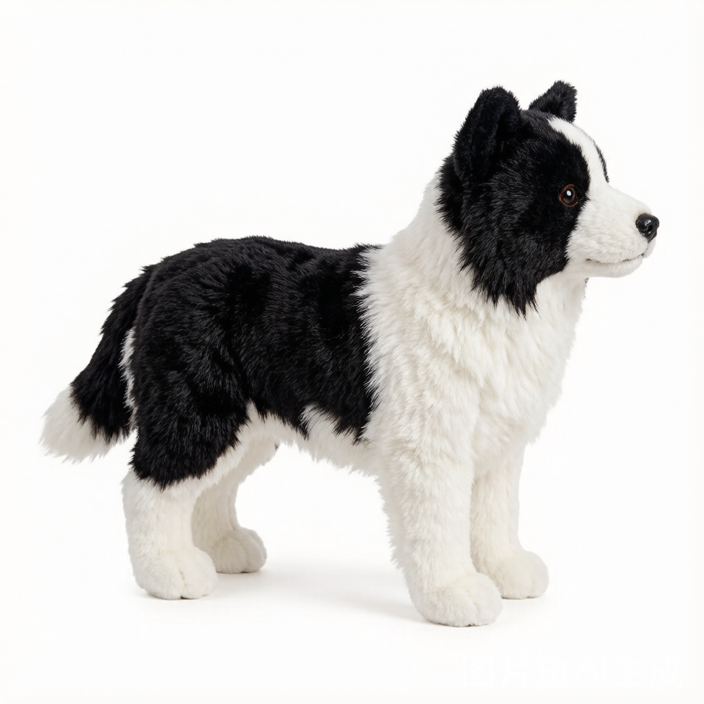 Realistic Border Collie Plush Dog - Standing Simulation Toy