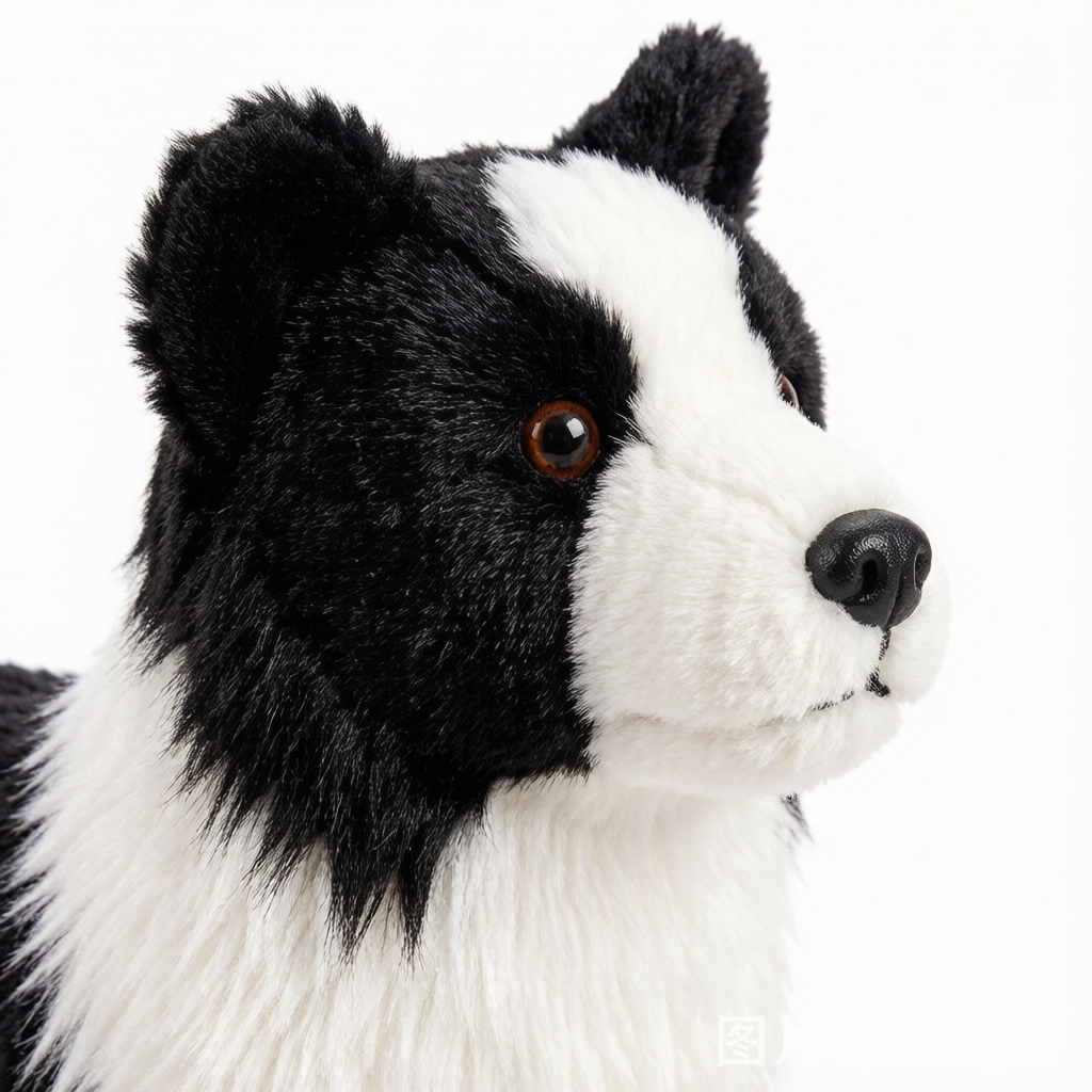 Realistic Border Collie Plush Dog - Standing Simulation Toy