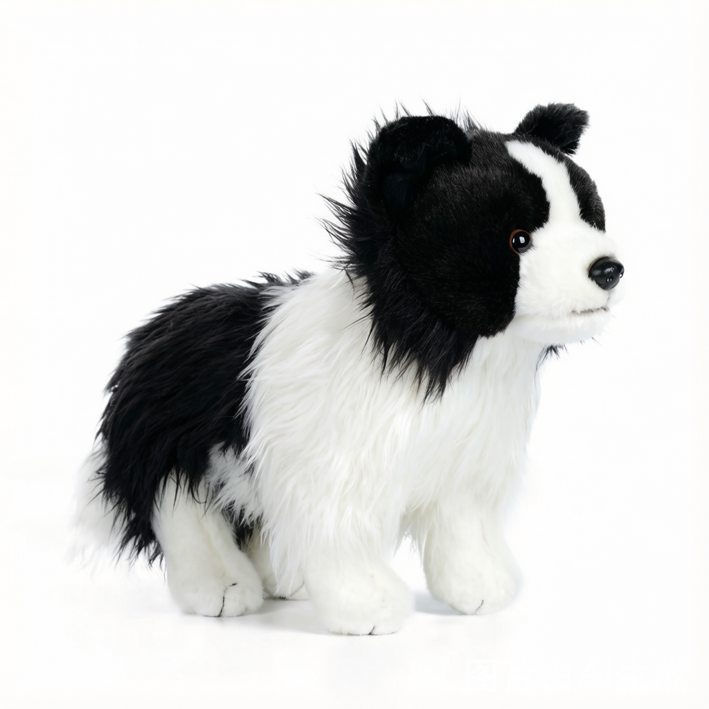 Realistic Border Collie Plush Dog - Standing Simulation Toy