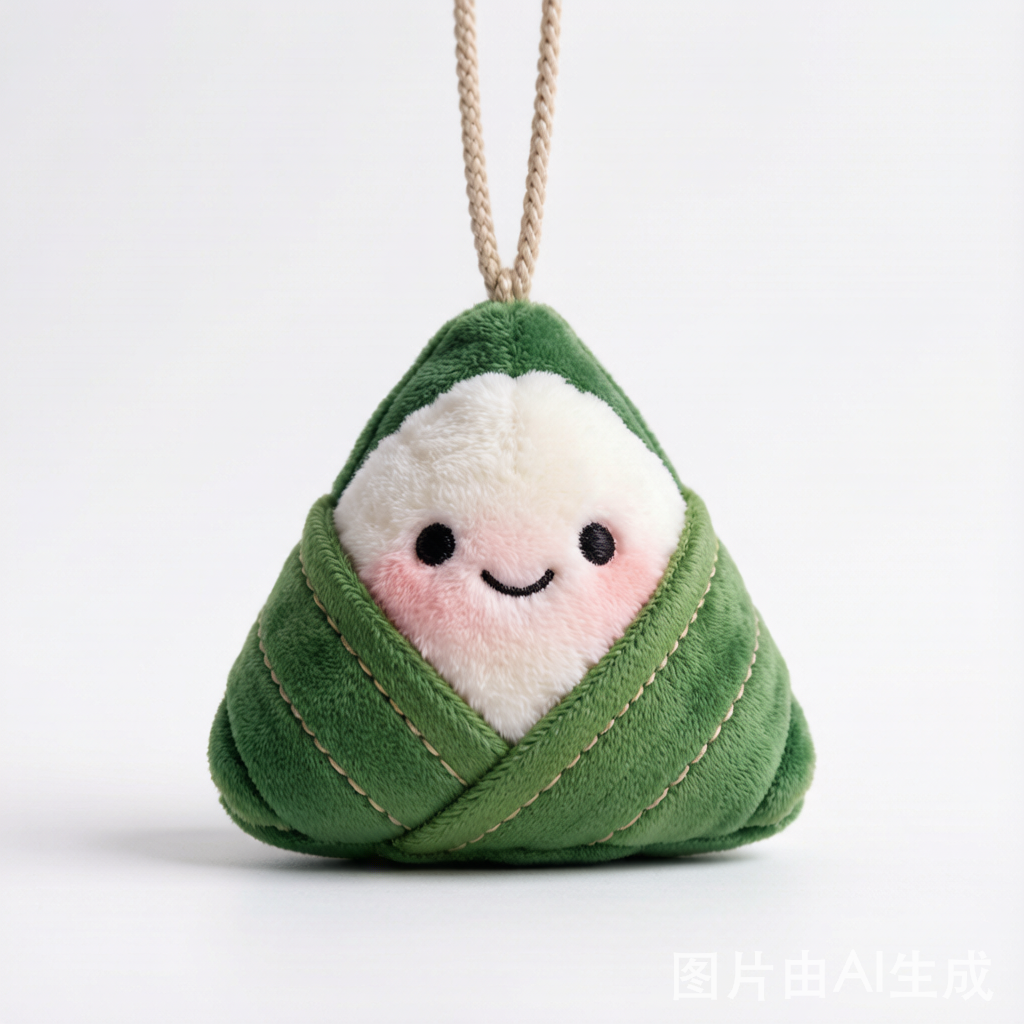 Dragon Boat Zongzi Plush Pendant - Cute Festival Bag Charm