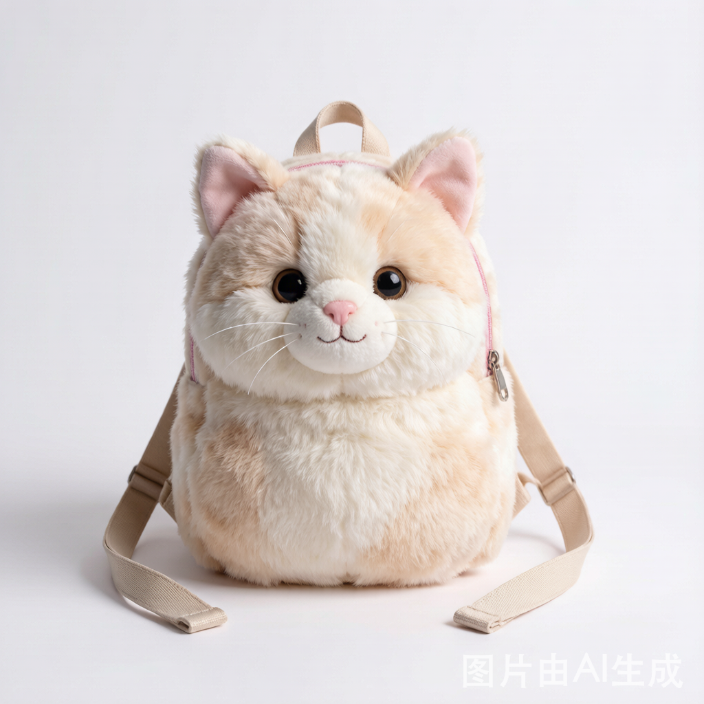 Plush Cat Backpack Doll - Cute Shoulder Toy Bag