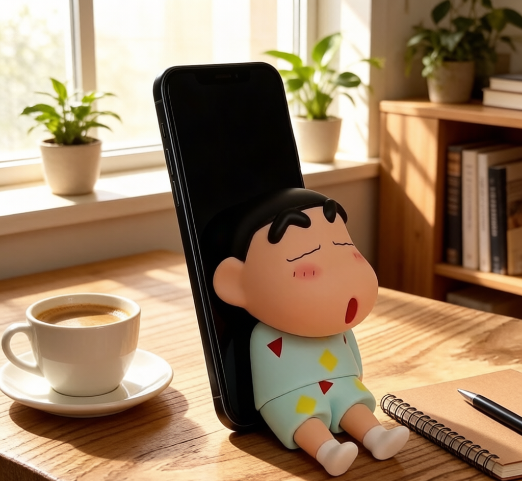 Crayon Shin-chan Phone Stand - Cute Desk Figure Holder