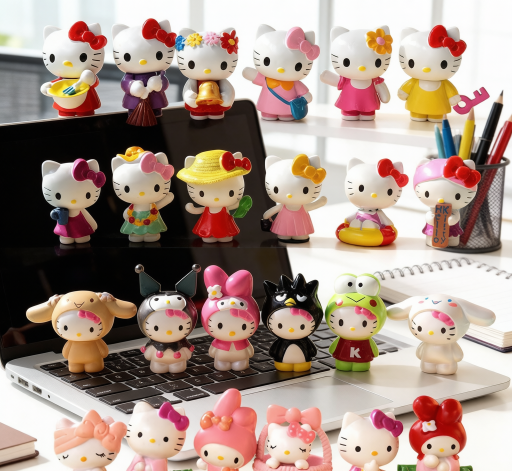 KT Cat Figure Ornament - Cute Car & Desk Decoration