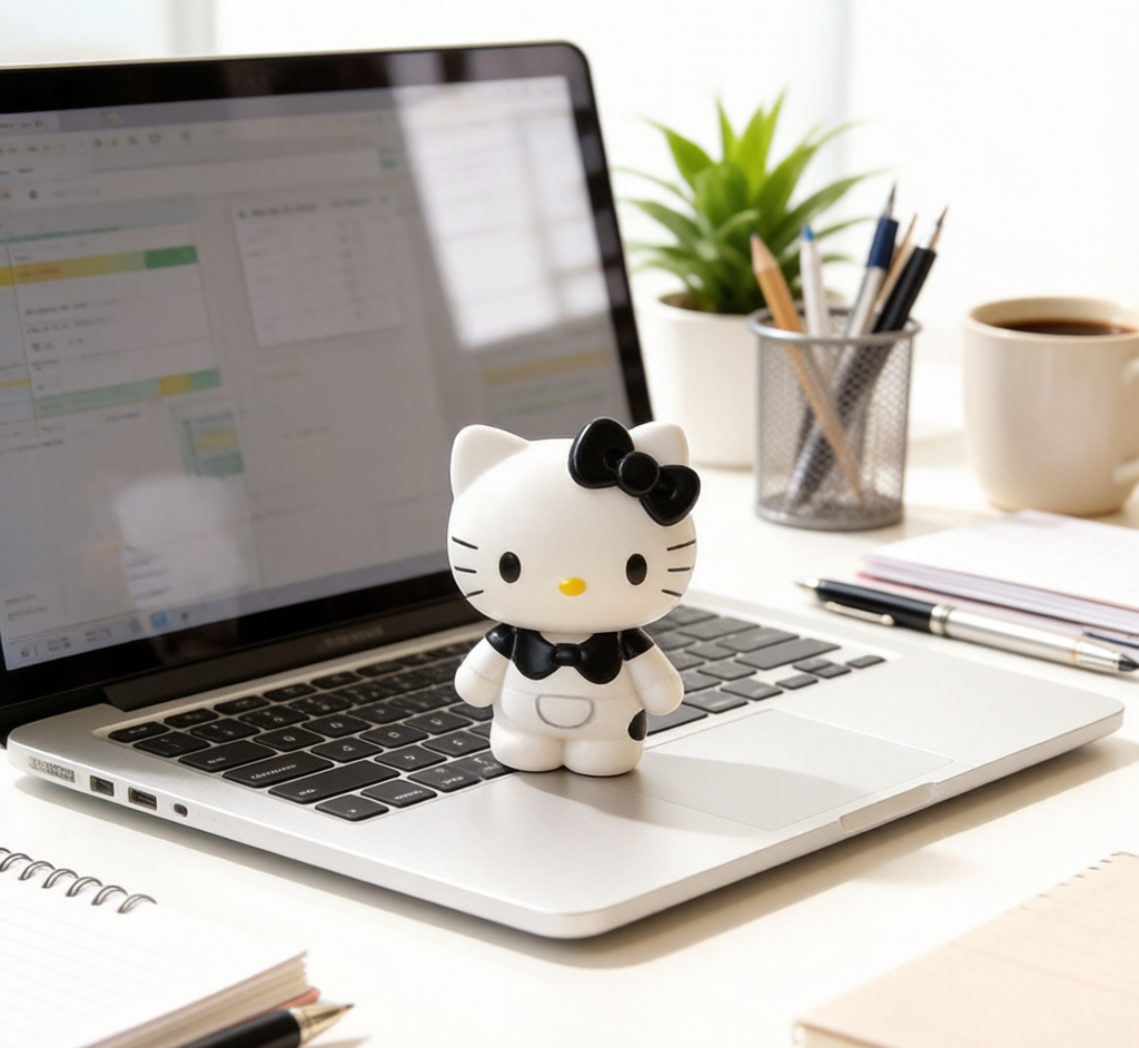 KT Cat Figure Ornament - Cute Car & Desk Decoration