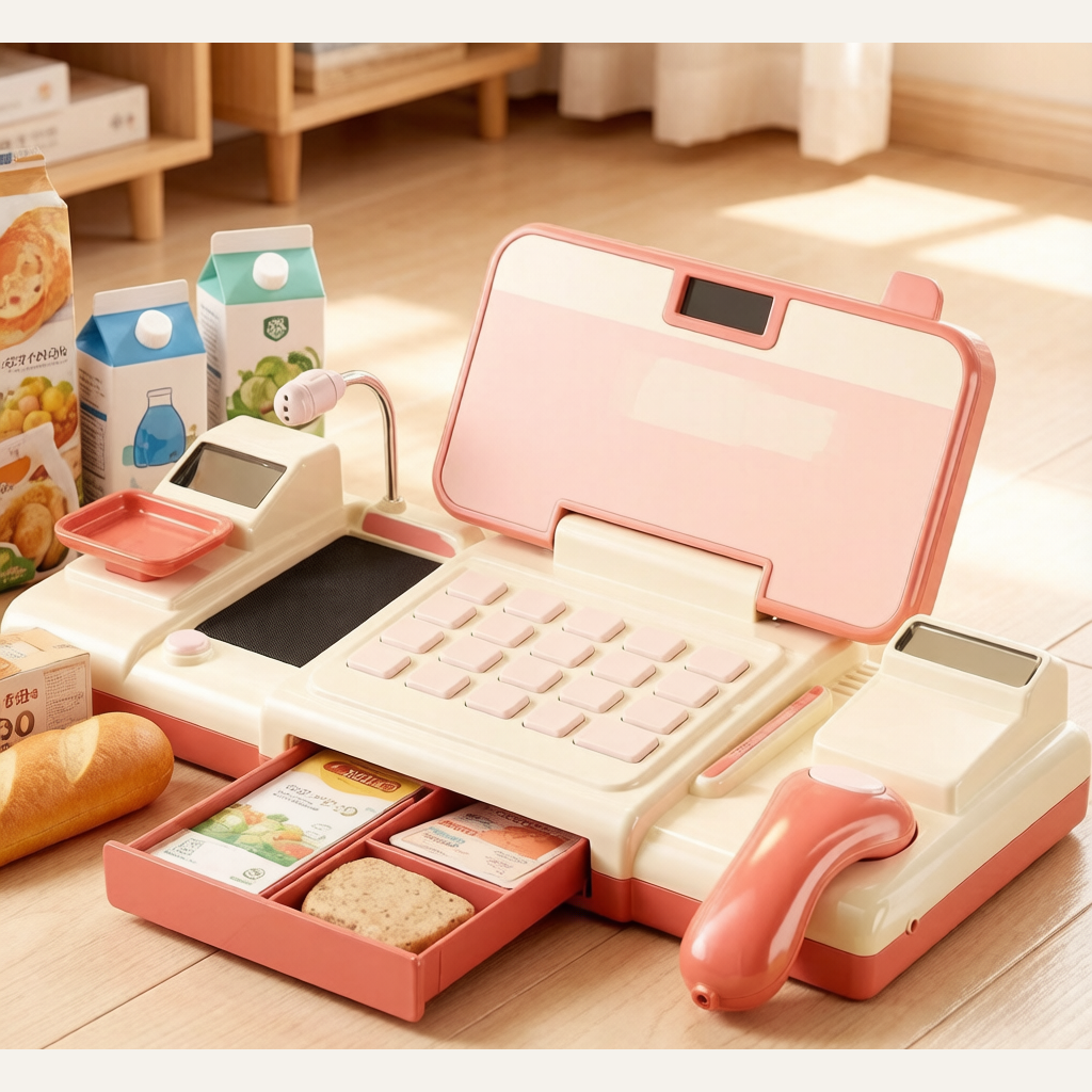Kids Supermarket Cash Register Toy - Simulation Scan & Shop Pretend Play Set