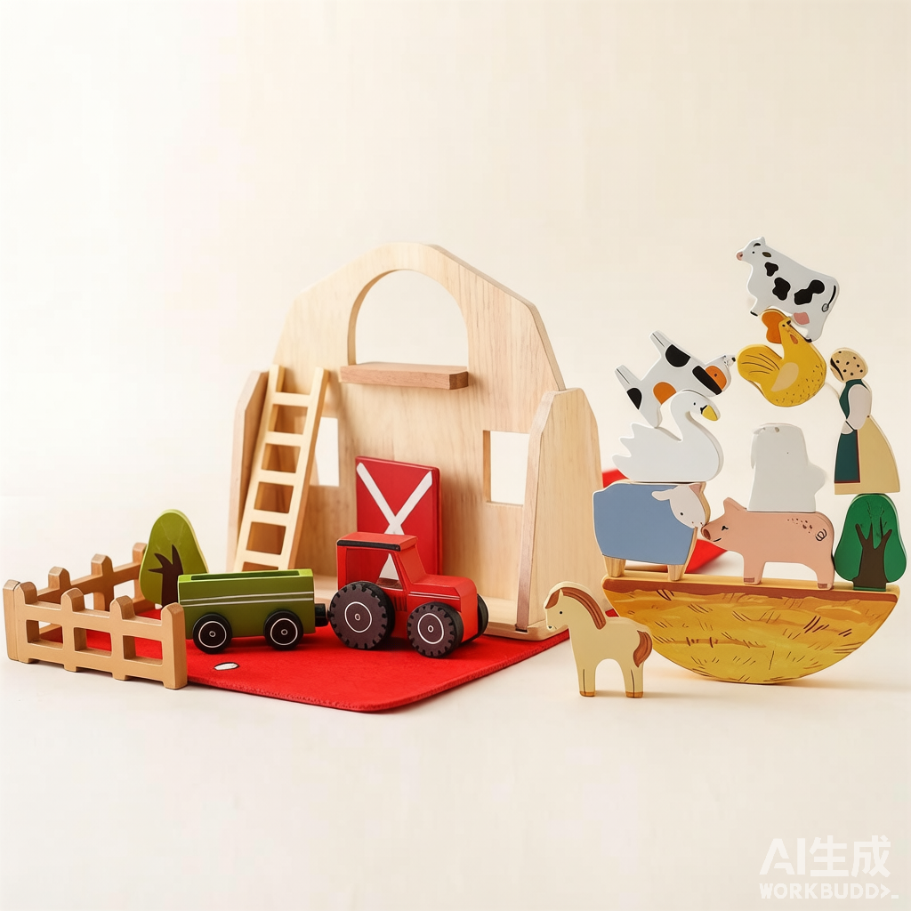 Kids Stacking Farm Toy House - Early Education Pretend Play Stacker