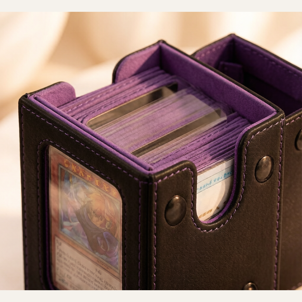 Double-Slot Trading Card Deck Box - Portable Detachable Storage Case with Window for TCG, PTCG & MTG