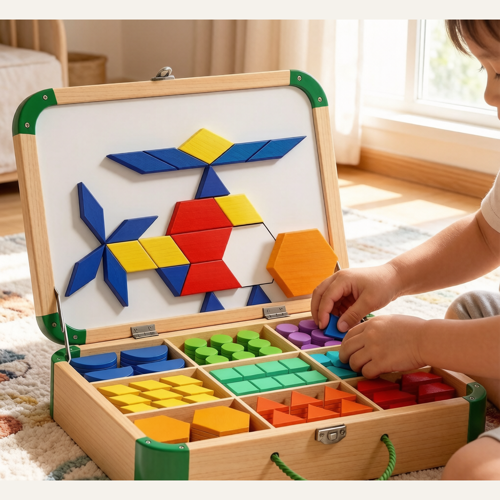 Tangram Magnetic Puzzle - Magnetic Building Blocks for Brain Development