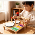 Wooden Orff Percussion Instrument Set - Kids Drum & Gong Musical Toy