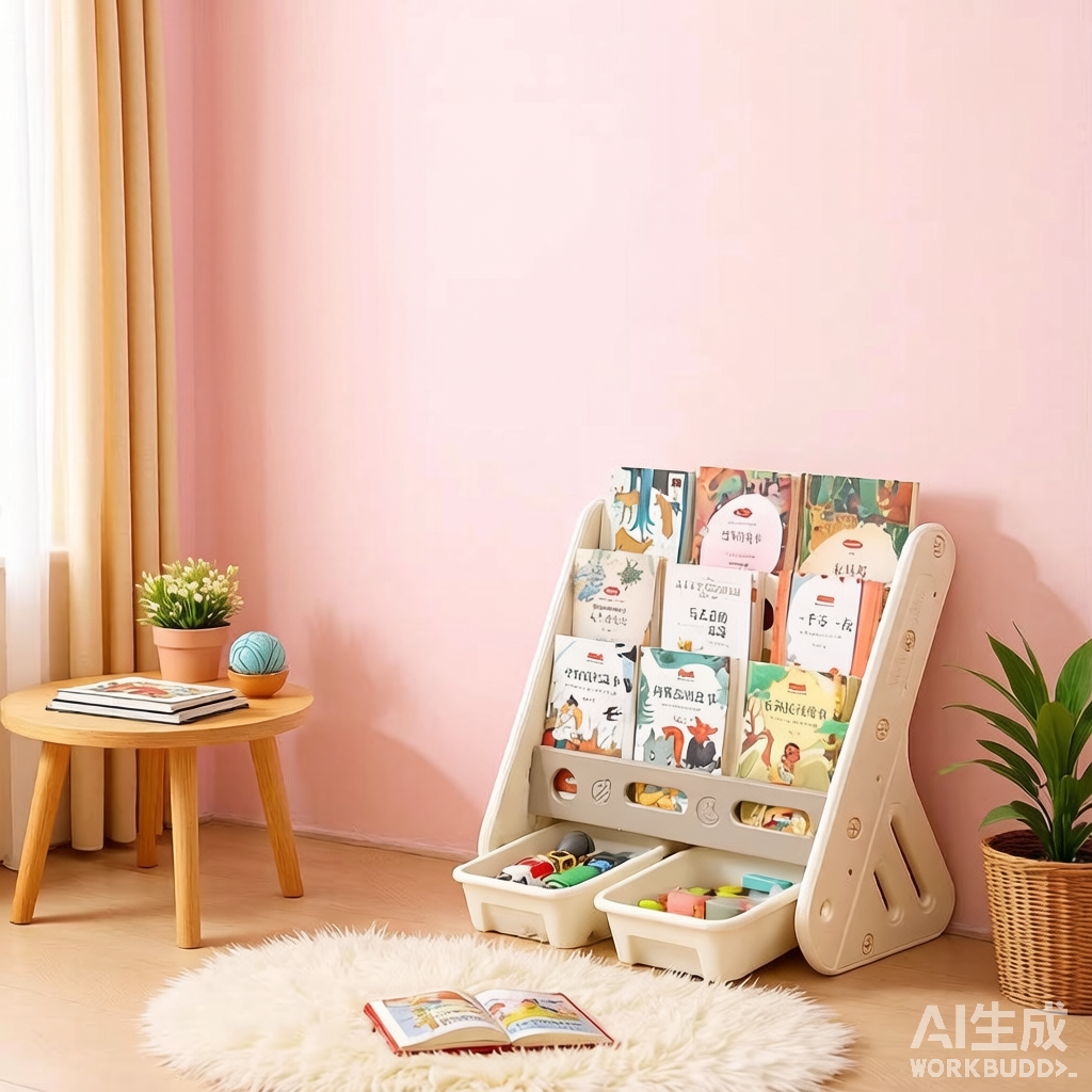 Kids 2-in-1 Bookshelf & Storage Rack - Floor-Standing Book & Toy Cabinet