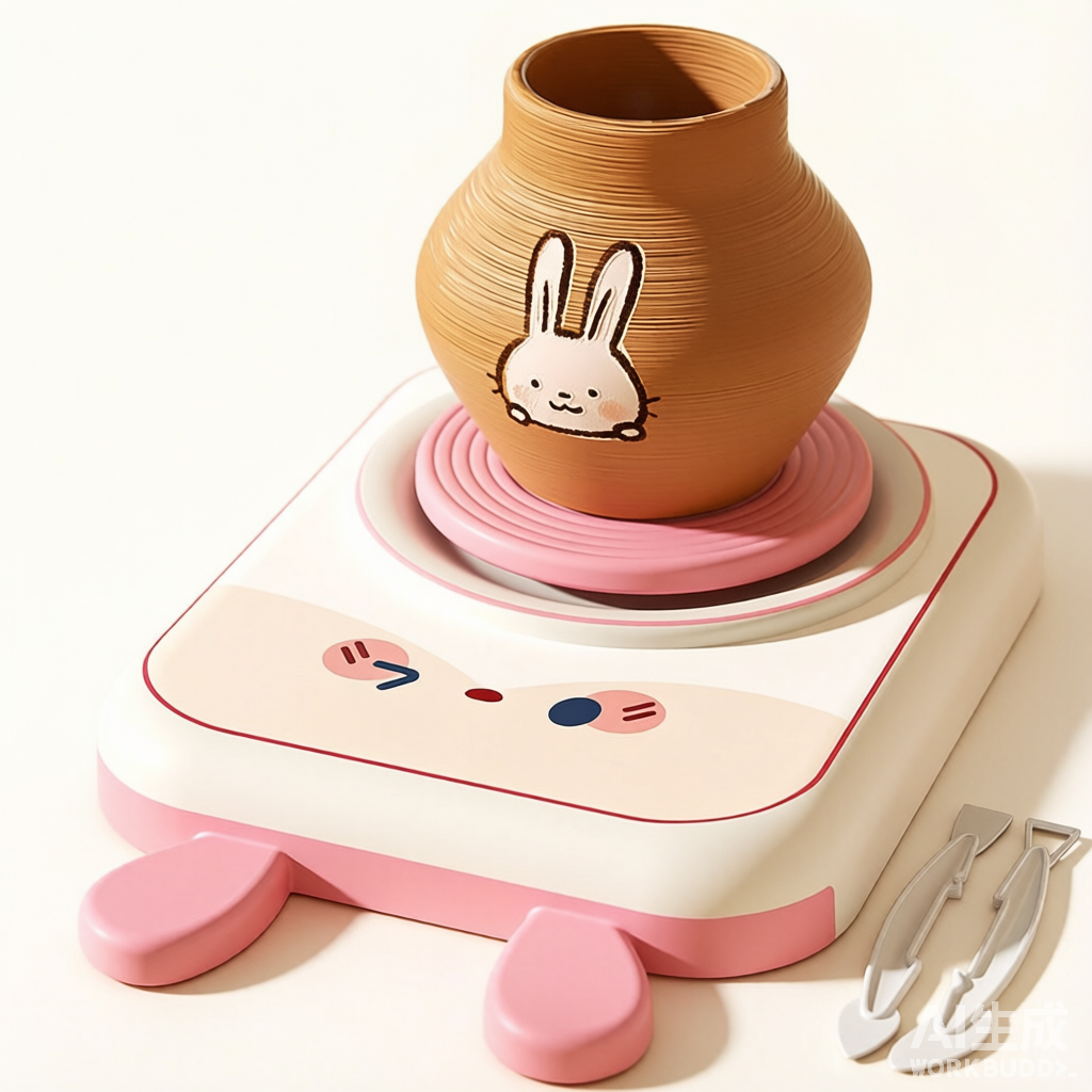 Kids Soft Clay Pottery Machine - No-Fire Clay Tool Set DIY Craft Kit