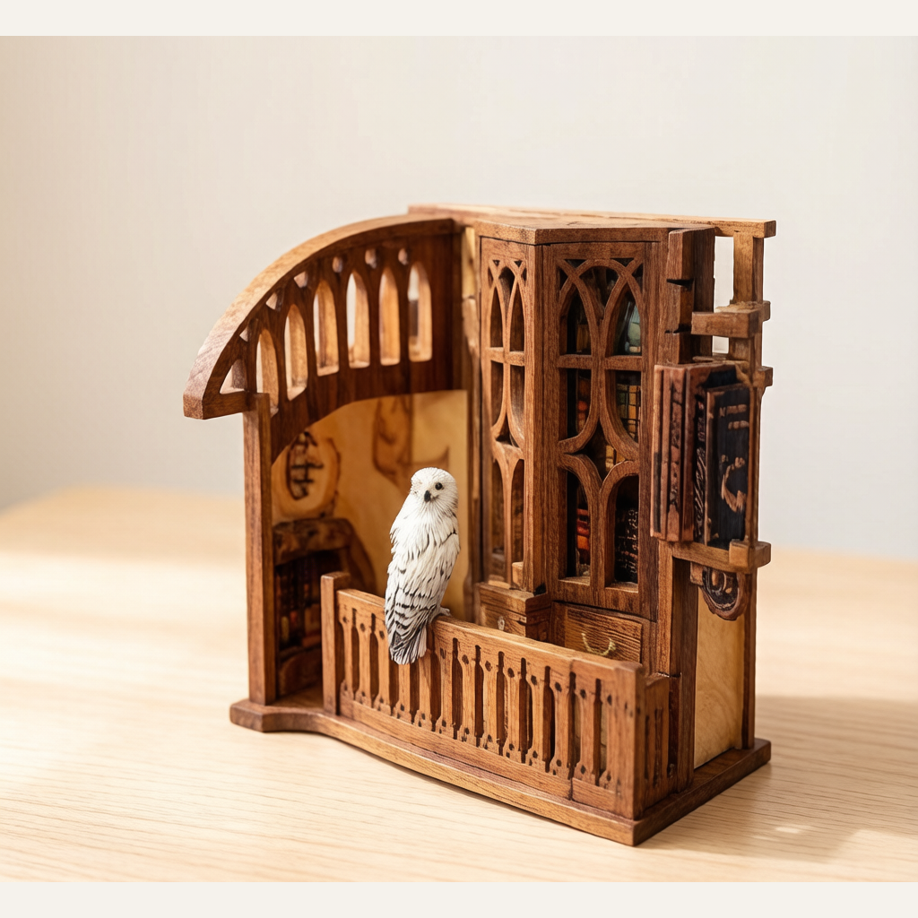 Whale Sky DIY Little House Magic World - 3D Handmade Assembled Bookend Model